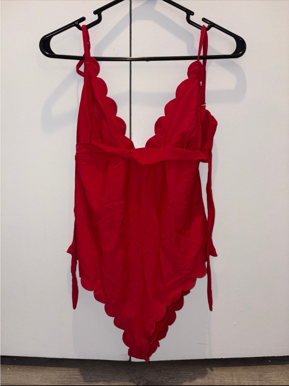 Lulu's Red Scalloped-Edge One-Piece Swimsuit